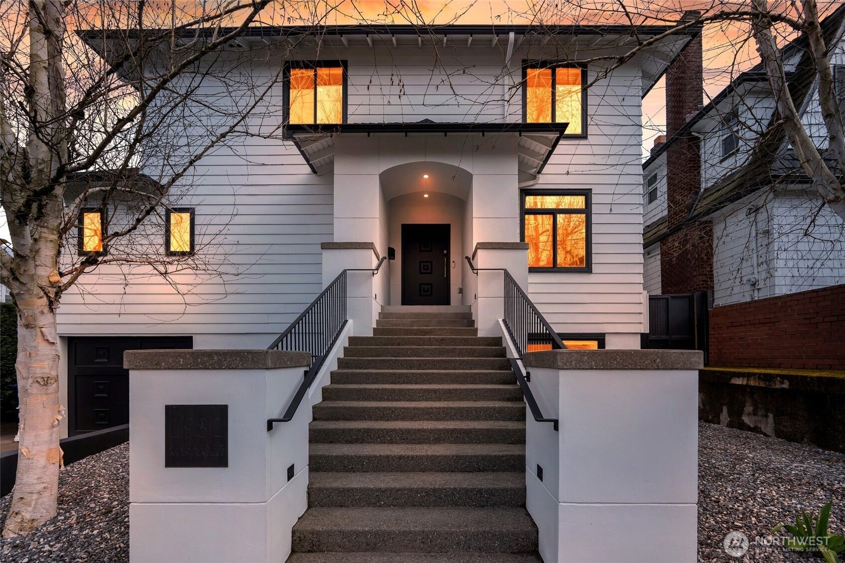 Historic home on Capitol Hill at dusk